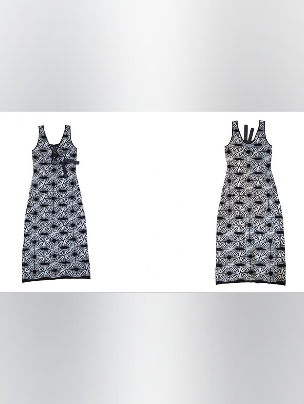 NWT House of Harlow 1960 Geo Knit Ring Front Midi Dress S
